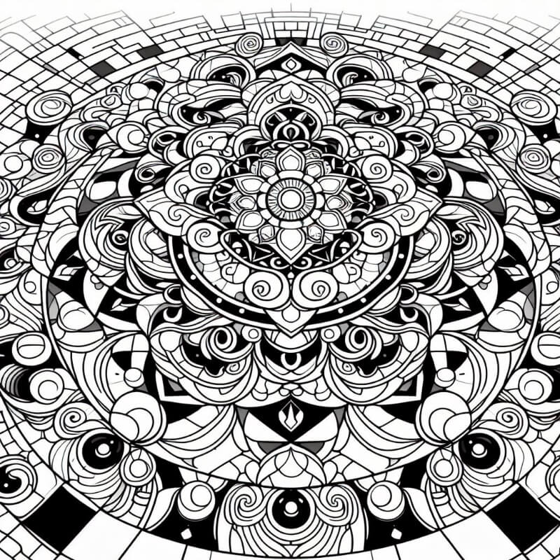 floor mandala coloring page 