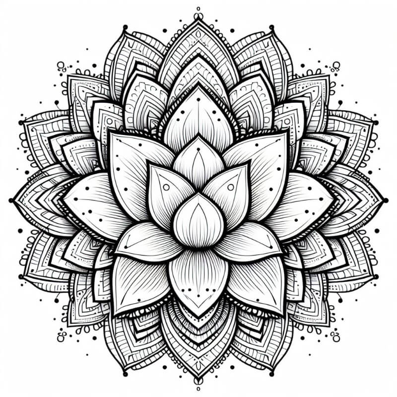 lotus mandala coloring page 