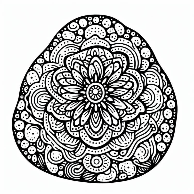 rock mandala coloring page 