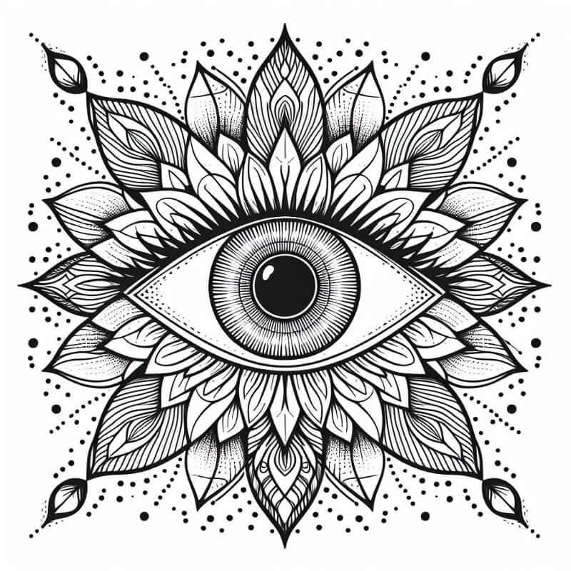 eye mandala coloring page 