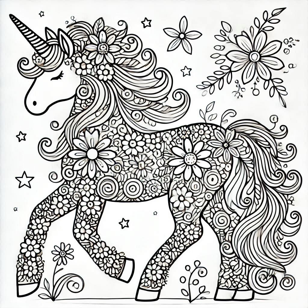 מנדלה חד קרן לצביעה מנדלה חד קרן לצביעה