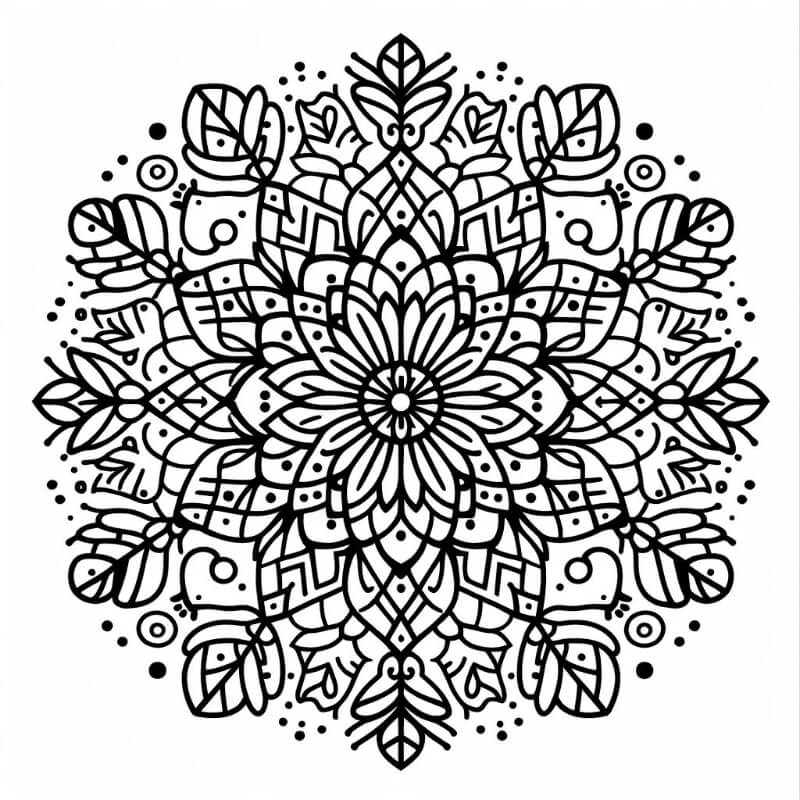 flowers mandala coloring page 