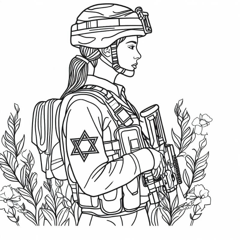 דף צביעה חיילת ישראלית