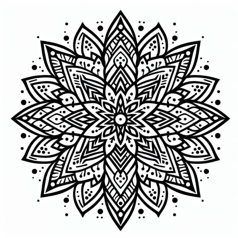 black and white mandala coloring page