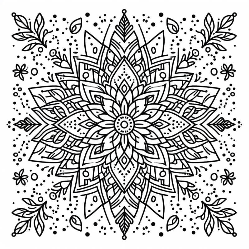 very easy mandala coloring page 