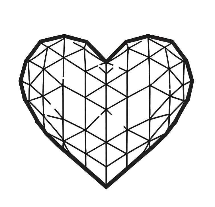 דף צביעה של לב גיאומטרי דף צביעה של לב גיאומטרי