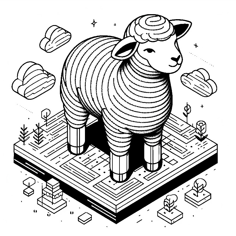 Cute Sheep coloring page 