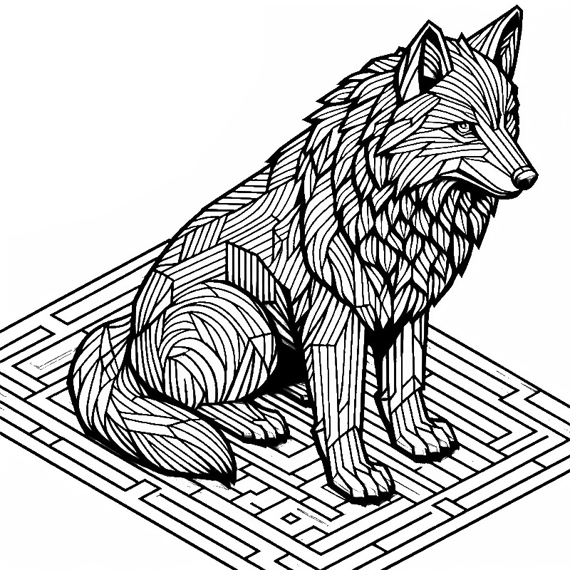 Beautiful Wolf coloring page 