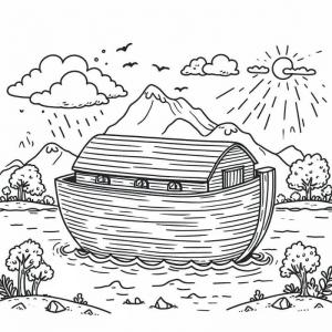 דף צביעה של תיבת נוח