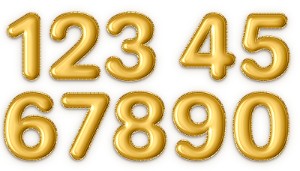 תמונה של מספרים בצבע זהב