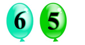 המספר 65 בצורת בלון