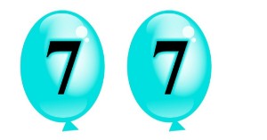 המספר 77 בצורת בלון