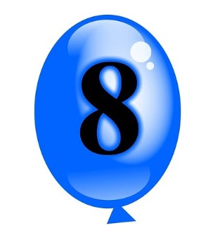 המספר 8 בצורת בלון