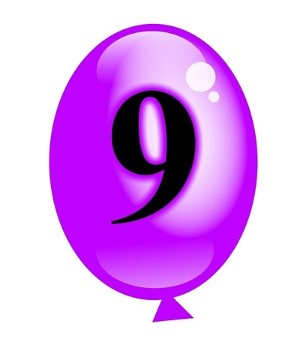 המספר 9 בצורת בלון
