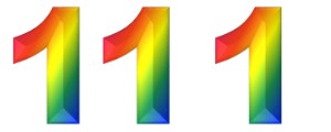 המספר 111 בעיצוב צבעוני