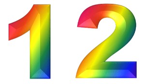 המספר 12 בעיצוב צבעוני