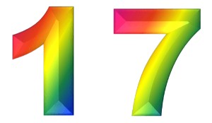 המספר 17 בעיצוב צבעוני