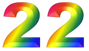 המספר 22 בעיצוב צבעוני