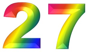 המספר 27 בעיצוב צבעוני
