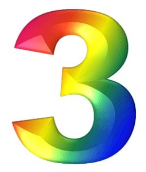 המספר 3 בעיצוב צבעוני