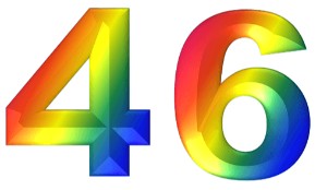 המספר 46 בעיצוב צבעוני