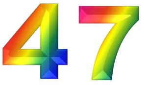 המספר 47 בעיצוב צבעוני