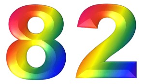 המספר 82 בעיצוב צבעוני