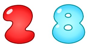 המספר 28 צבעוני
