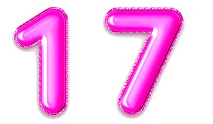 המספר 17 ורוד