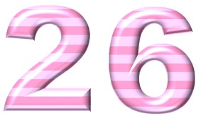 המספר 26 ורוד מרשמלו