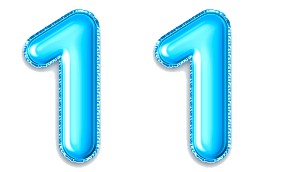המספר 11 כחול