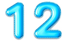 המספר 12 כחול