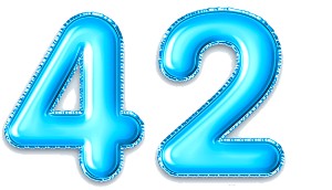 המספר 42 כחול