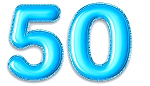 המספר 50 כחול