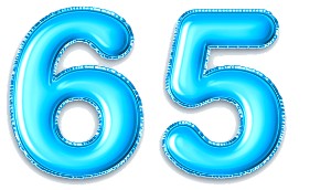המספר 65 כחול