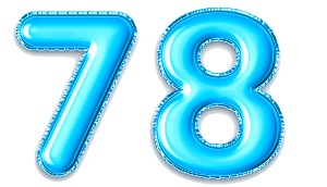 המספר 78 כחול