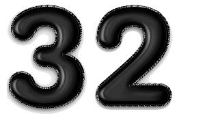 המספר 32 שחור