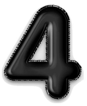 המספר 4 שחור