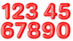 תמונה של מספרים בצבע אדום