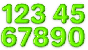 תמונה של מספרים בצבע ירוק