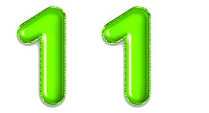 המספר 11 ירוק