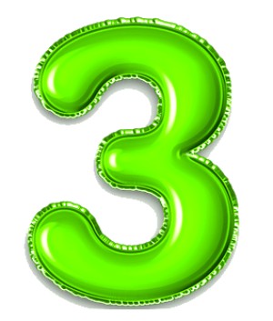 המספר 3 ירוק