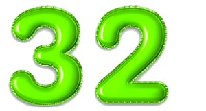 המספר 32 ירוק