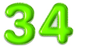 המספר 34 ירוק