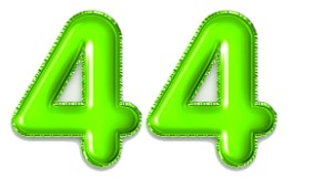המספר 44 ירוק