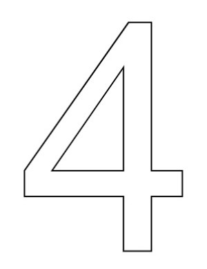 המספר 4 לצביעה - דף צביעה