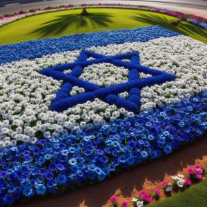 דגל ישראל מפרחים
