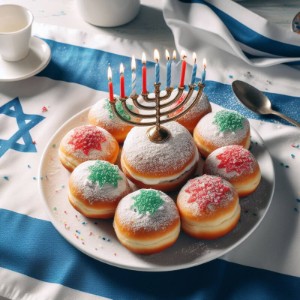 סופגניות עם חנוכיה