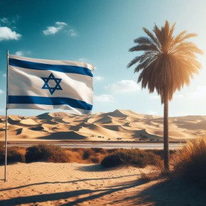 דגל ישראל על עמוד 