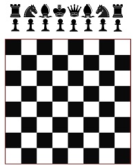 שחמט להדפסה - לוח שחמט וכלים